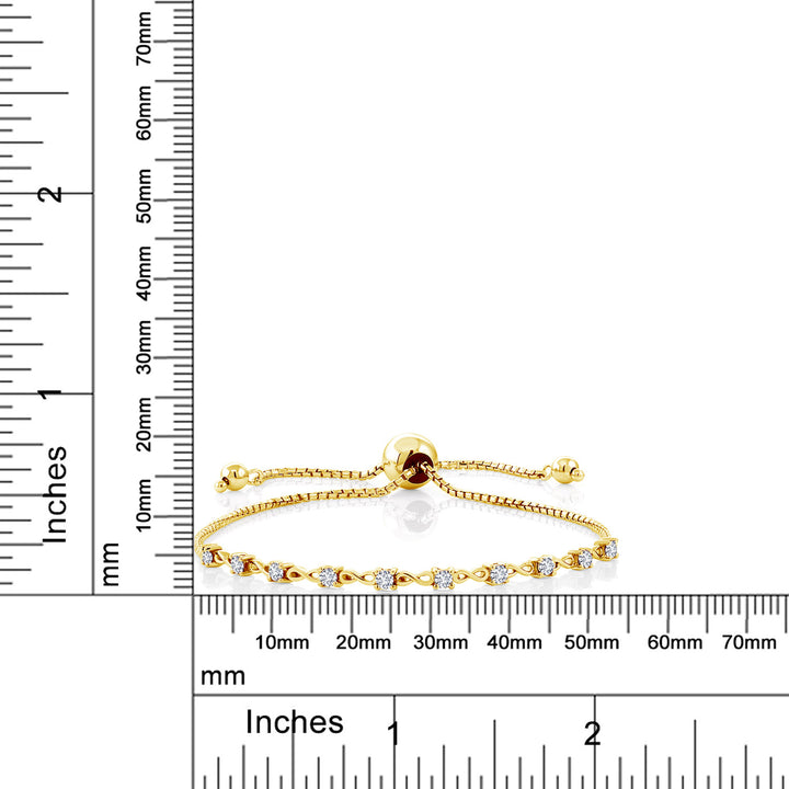 White Lab Grown Diamond_Bracelet in 925 Yellow Gold Plated Silver