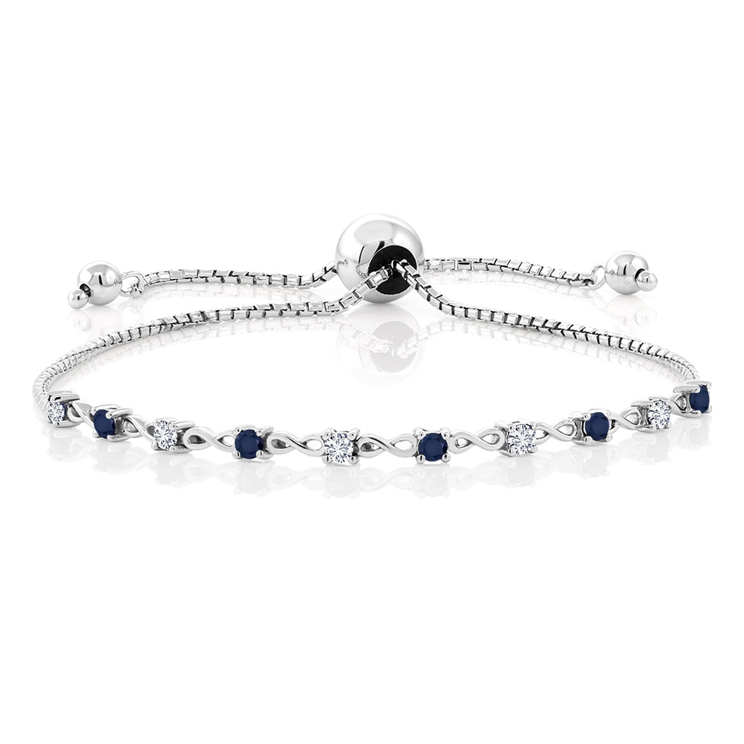 White Lab Grown Diamond - April_Bracelet in 925 Sterling Silver