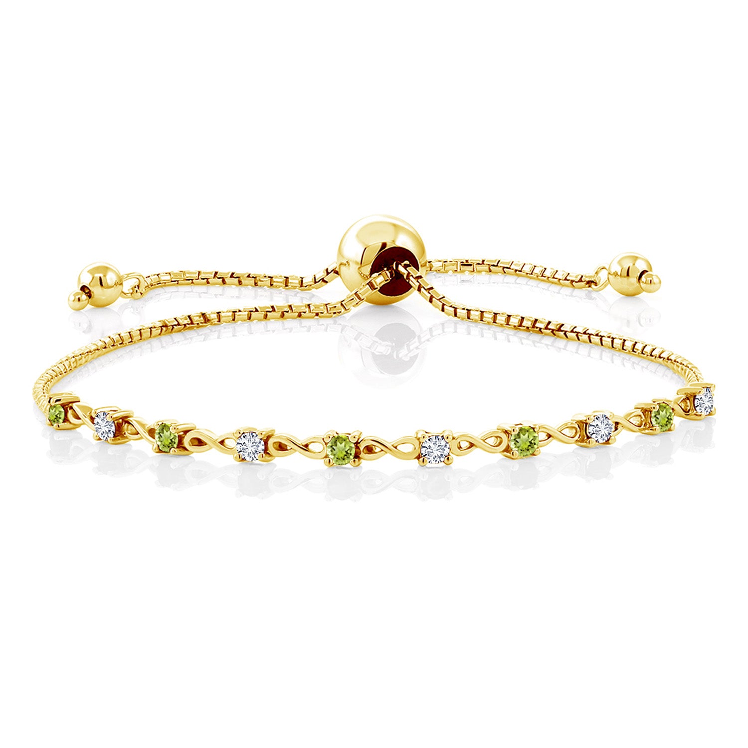 Peridot - August_Bracelet in 925 Yellow Gold Plated Silver