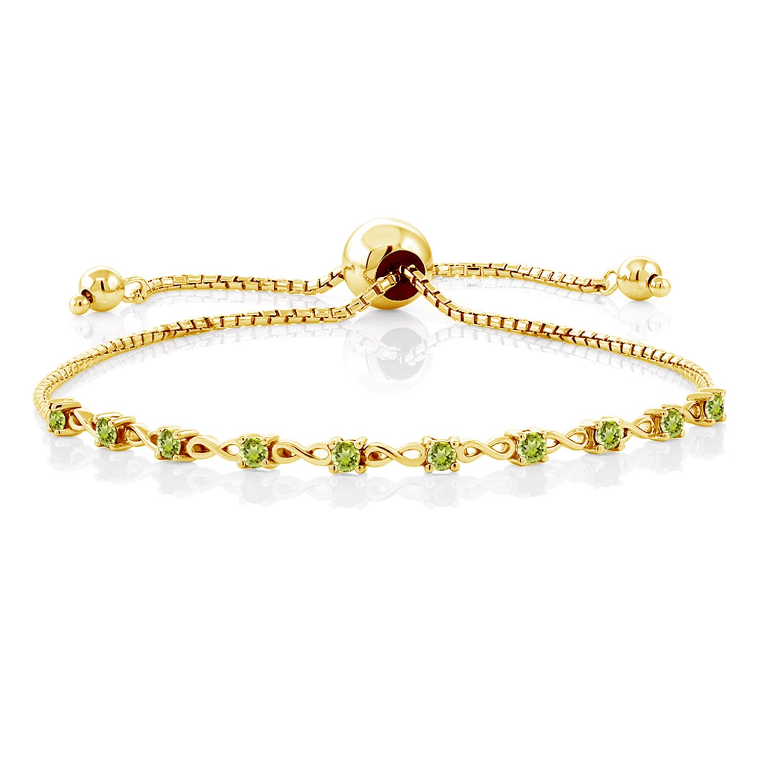 Peridot - August_Bracelet in 925 Yellow Gold Plated Silver