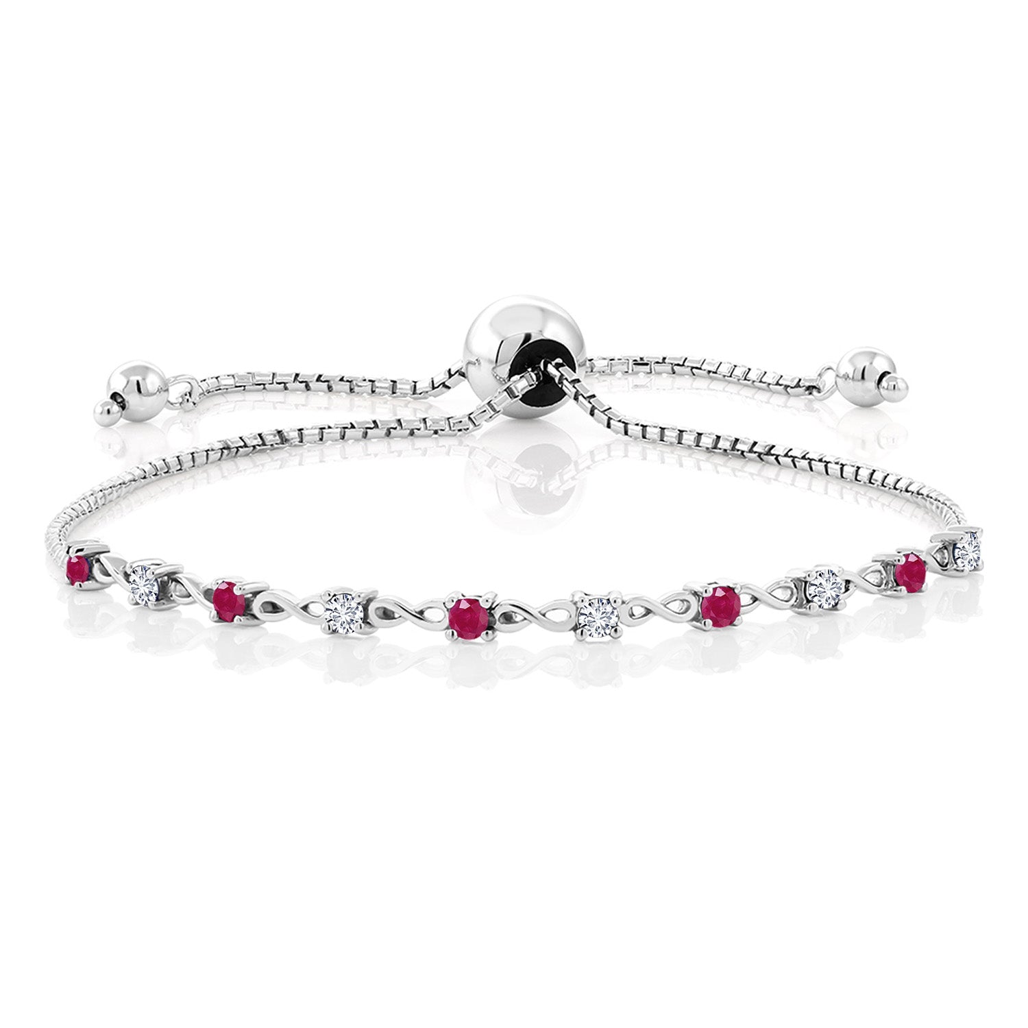 Ruby - July_Bracelet in 925 Sterling Silver