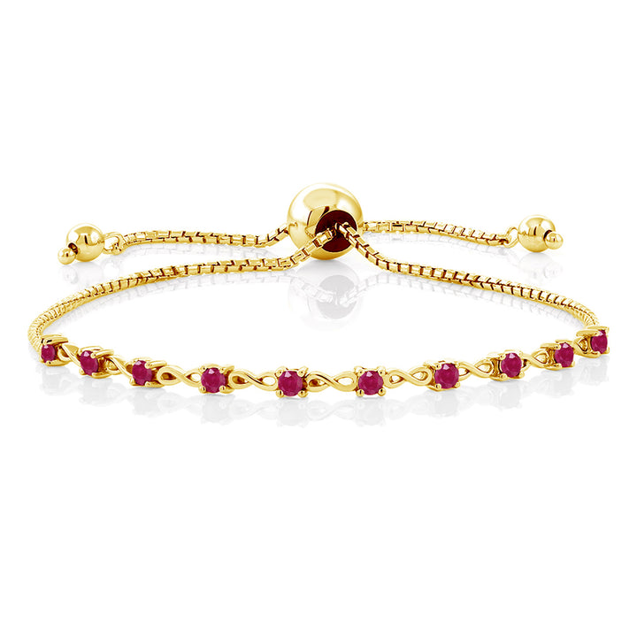 Ruby - July_Bracelet in 925 Yellow Gold Plated Silver