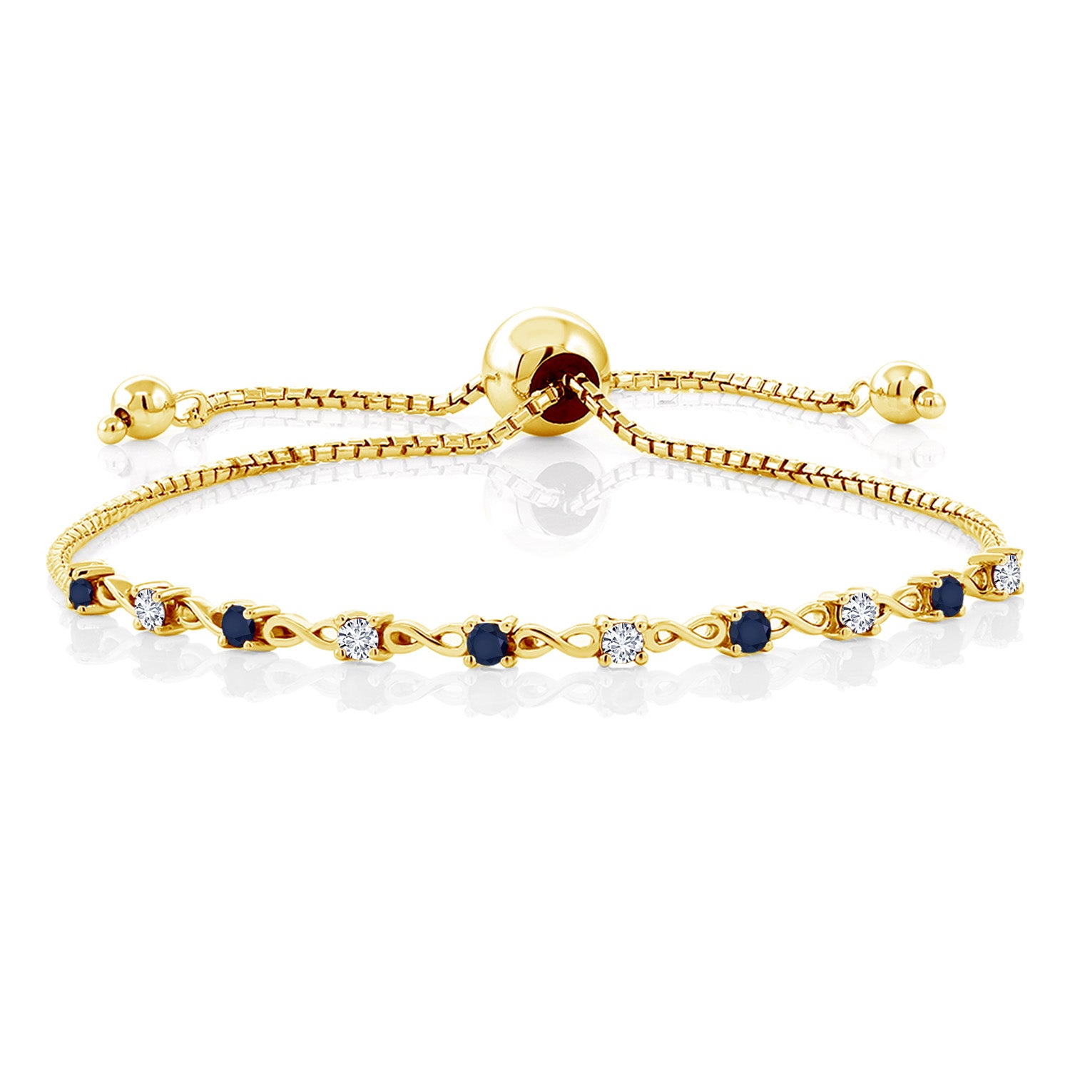 Blue Sapphire - September_Bracelet in 925 Yellow Gold Plated Silver