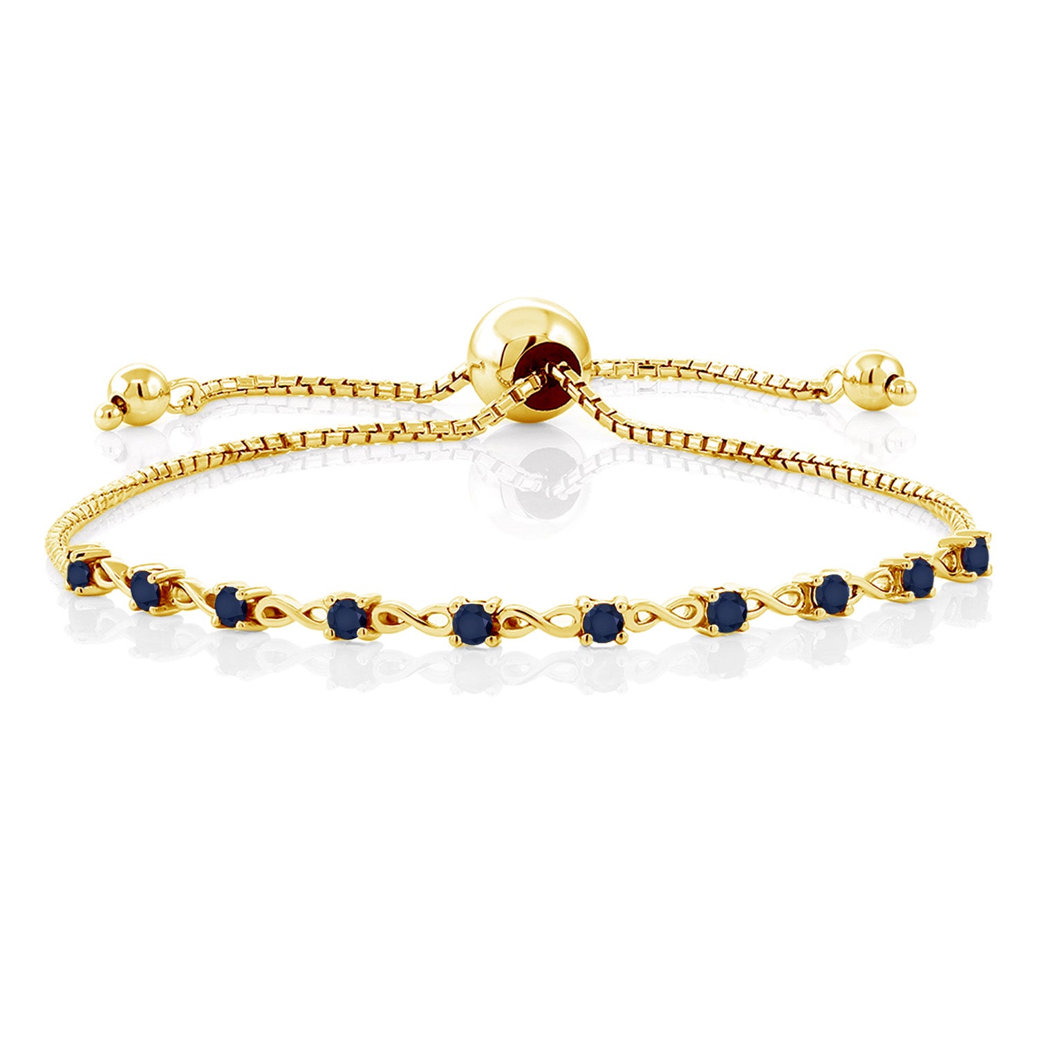 Blue Sapphire - September_Bracelet in 925 Yellow Gold Plated Silver