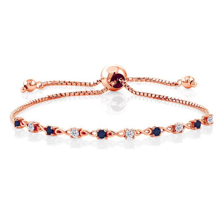 Blue Sapphire - September_Bracelet in 925 Rose Gold Plated Silver