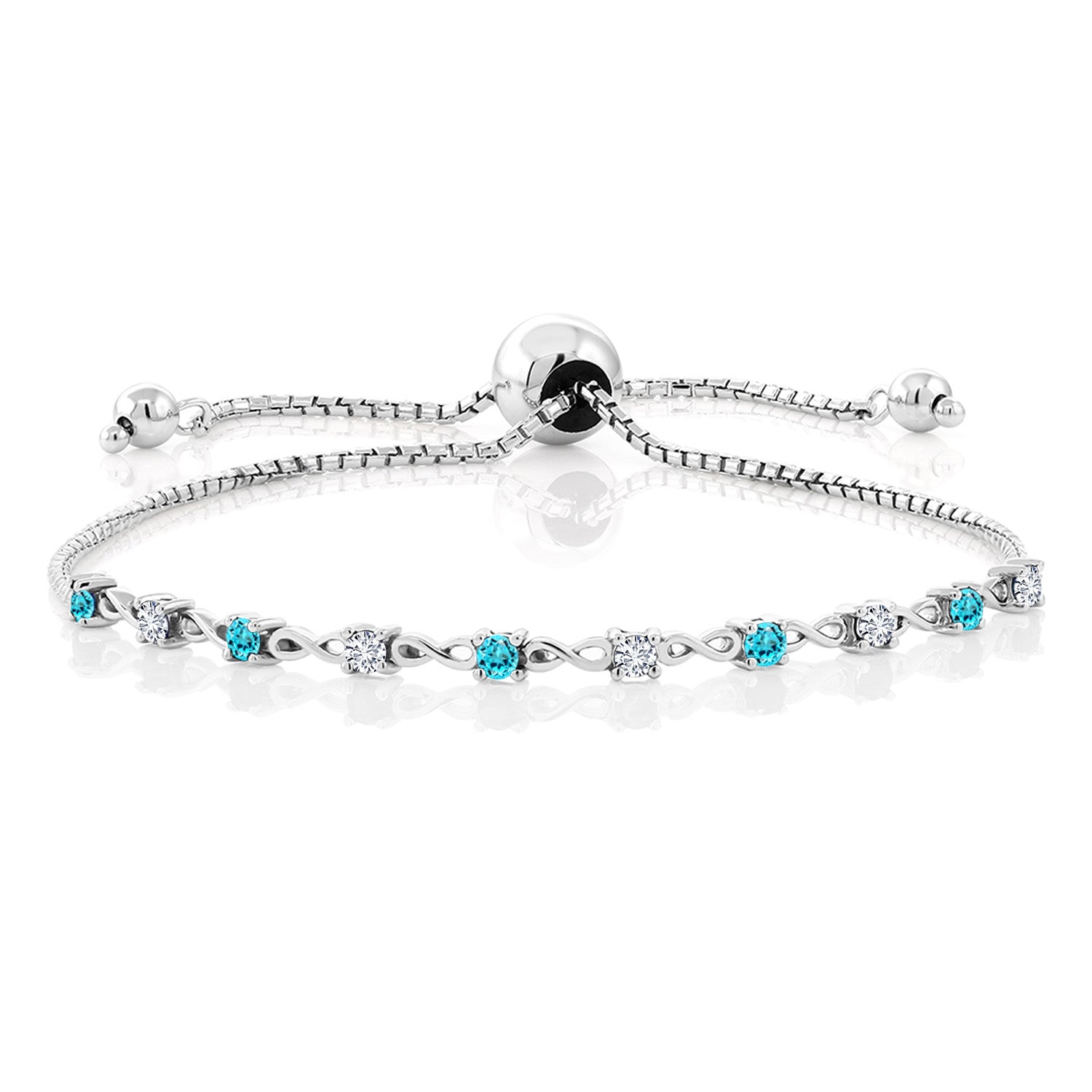 Swiss Blue Topaz - November_Bracelet in 925 Sterling Silver