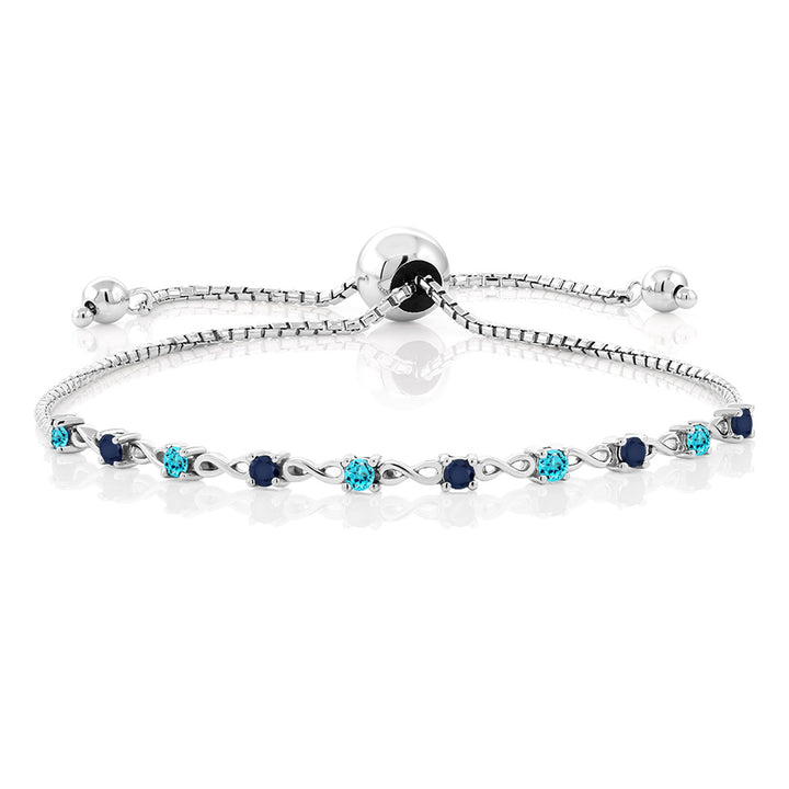Swiss Blue Topaz - November_Bracelet in 925 Sterling Silver