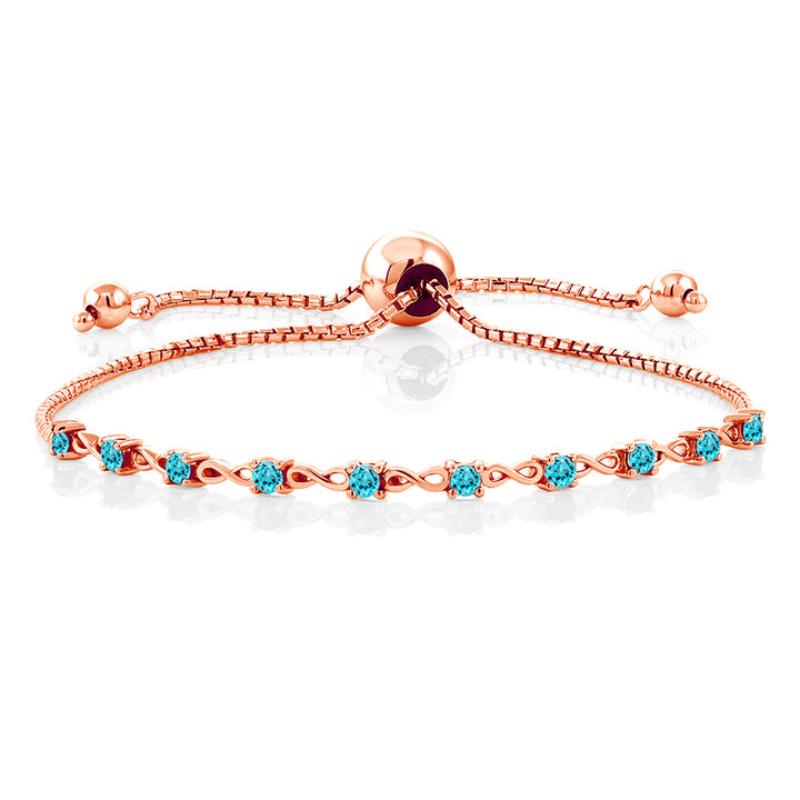 Swiss Blue Topaz - November_Bracelet in 925 Rose Gold Plated Silver