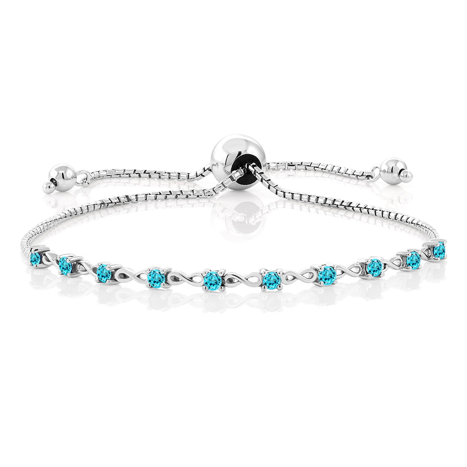 Swiss Blue Topaz - November_Bracelet in 925 Sterling Silver