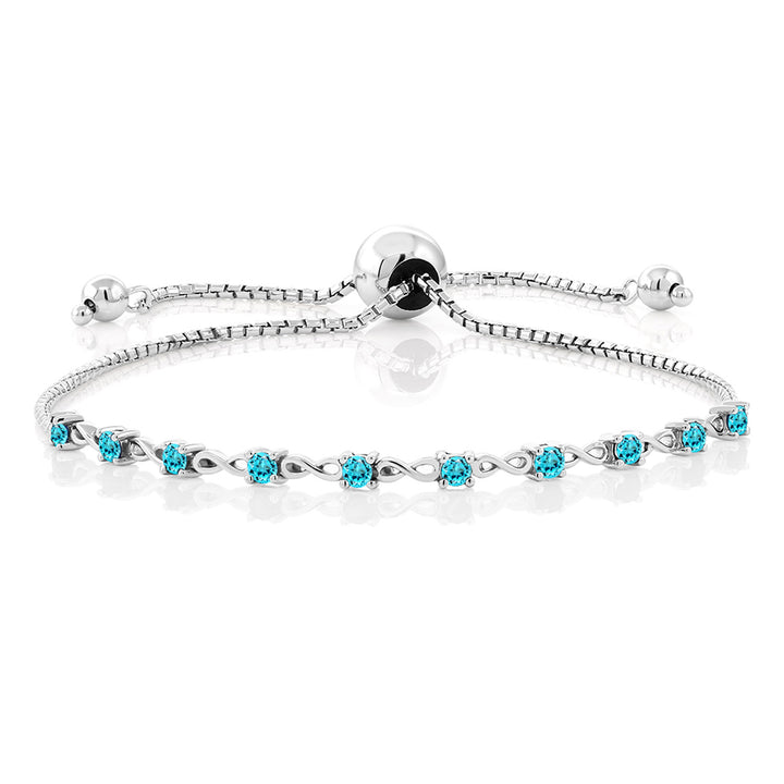 Swiss Blue Topaz - November_Bracelet in 925 Sterling Silver