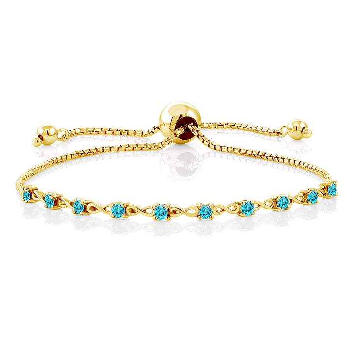 Swiss Blue Topaz - November_Bracelet in 925 Yellow Gold Plated Silver
