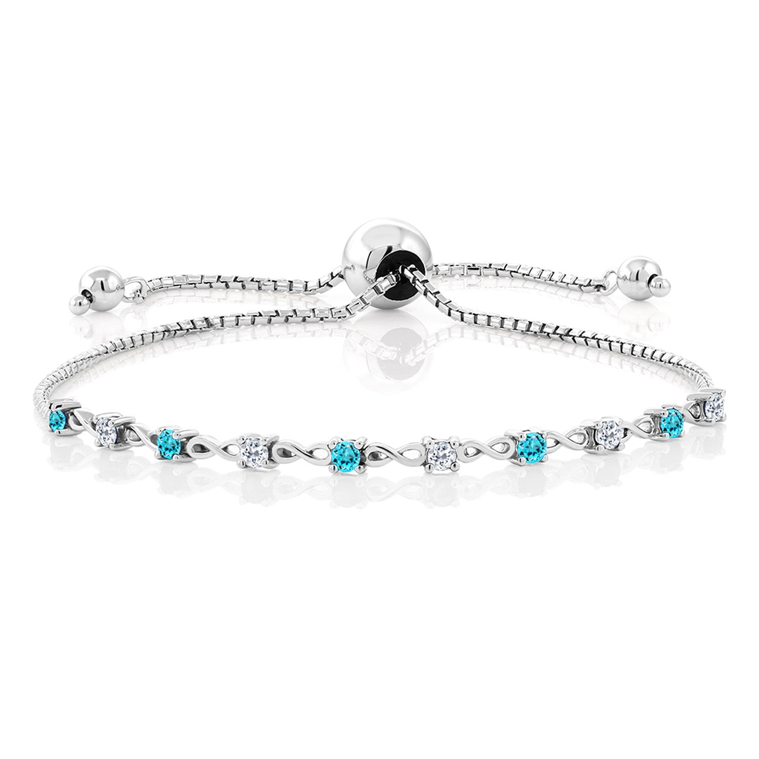 Swiss Blue Topaz - November_Bracelet in 925 Sterling Silver