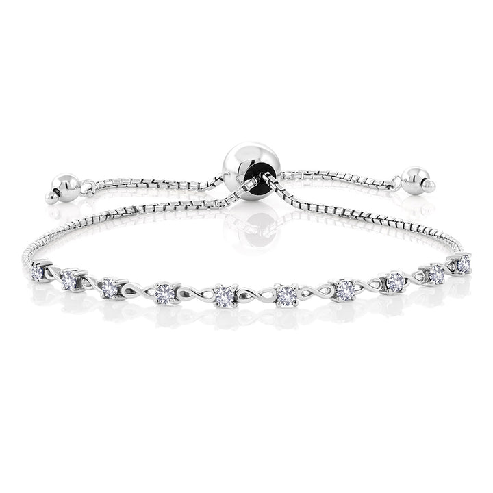 White Created Sapphire - September_Bracelet in 925 Sterling Silver