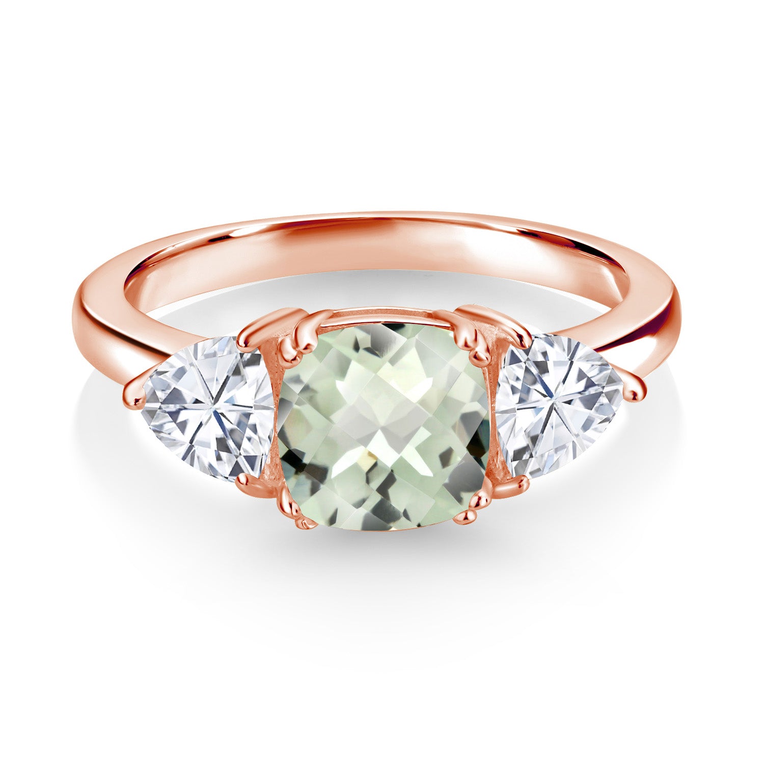 Prasiolite_5_Ring in 925 Rose Gold Plated Silver