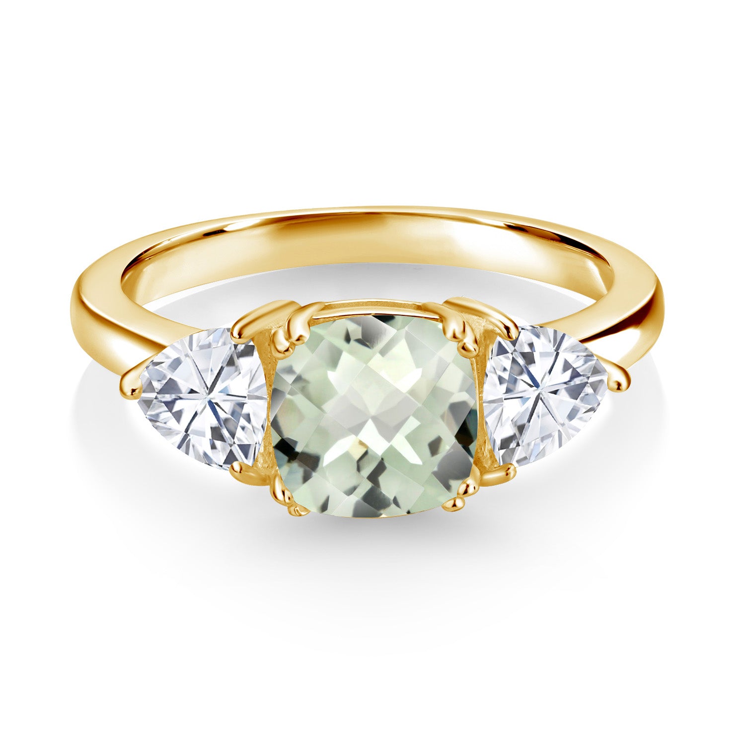 Prasiolite_5_Ring in 925 Yellow Gold Plated Silver