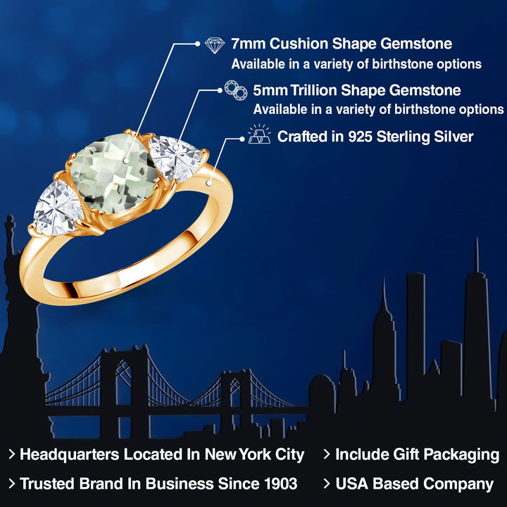 Prasiolite_5_Ring in 925 Yellow Gold Plated Silver