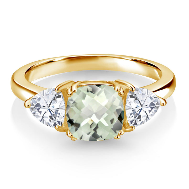 Prasiolite_5_Ring in 925 Yellow Gold Plated Silver