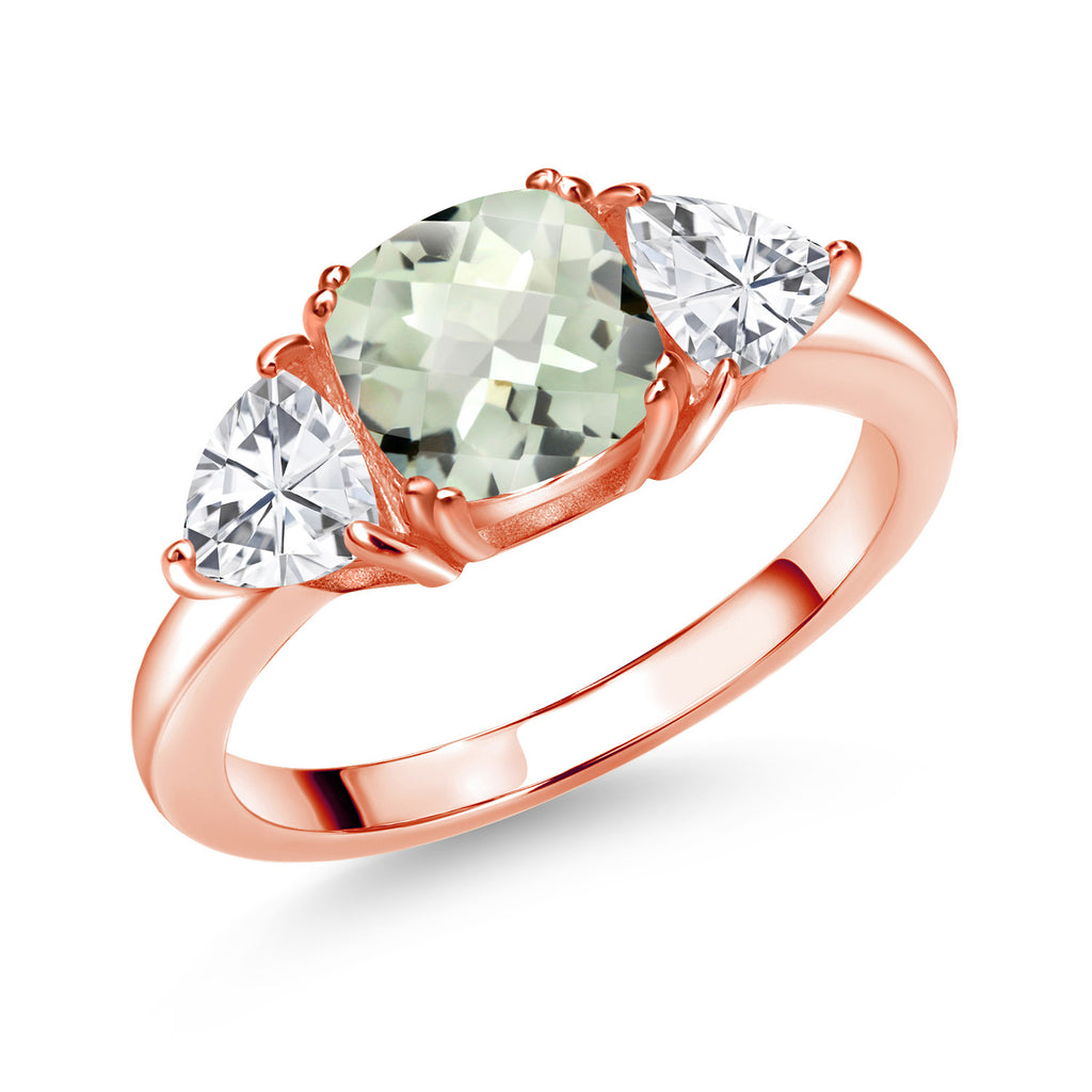 Prasiolite_5_Ring in 925 Rose Gold Plated Silver