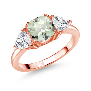 Prasiolite_5_Ring in 925 Rose Gold Plated Silver