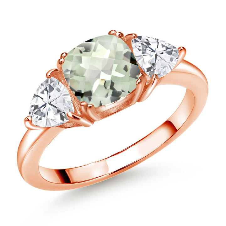 Prasiolite_5_Ring in 925 Rose Gold Plated Silver