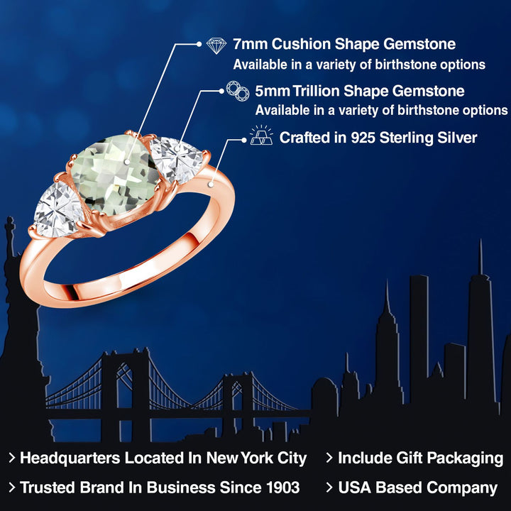 Prasiolite_5_Ring in 925 Rose Gold Plated Silver