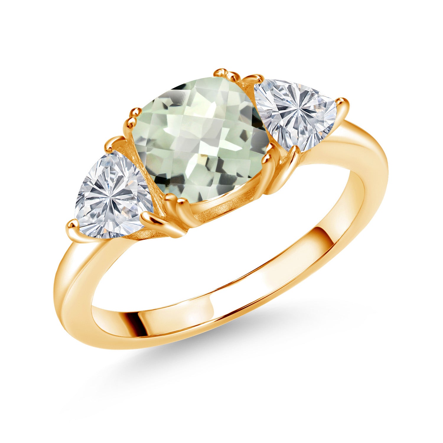 Prasiolite_5_Ring in 925 Yellow Gold Plated Silver