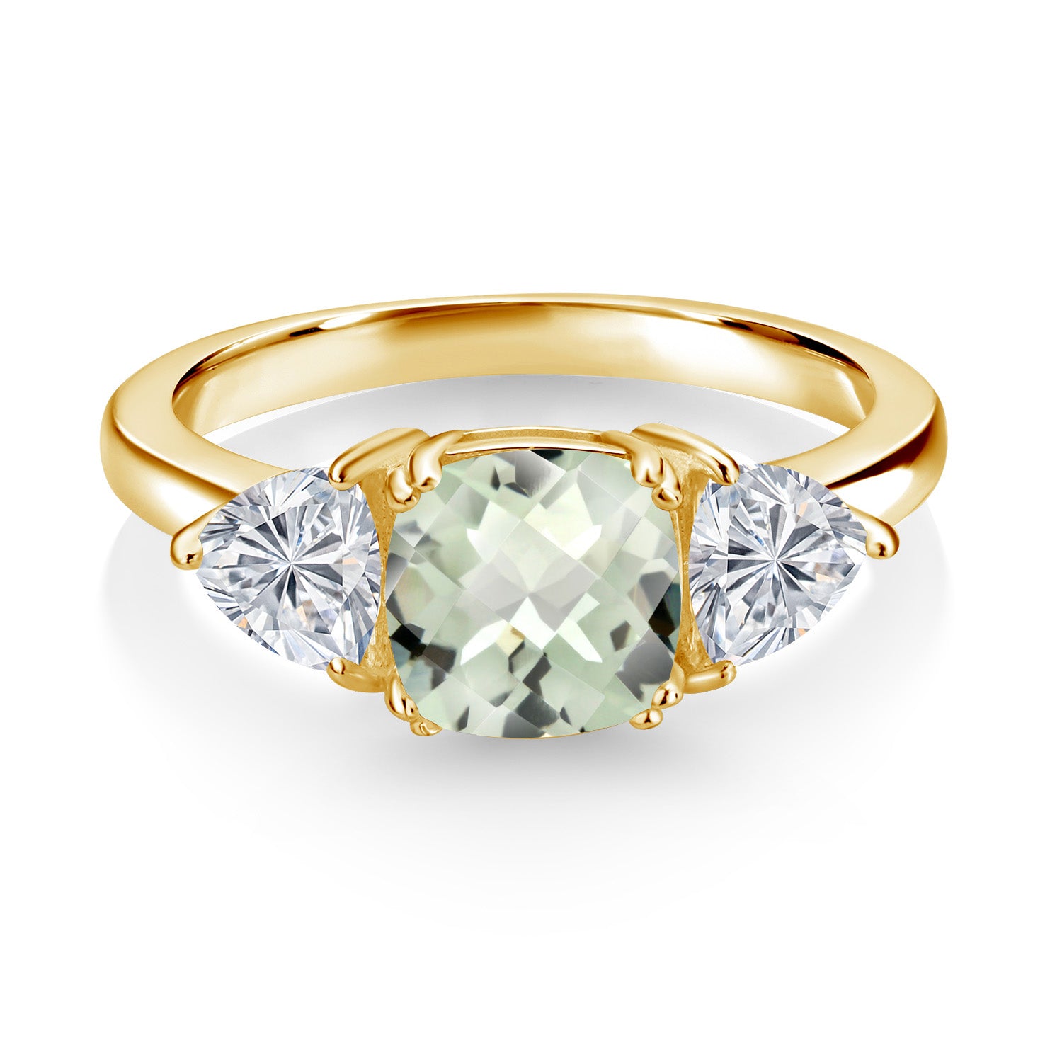Prasiolite_5_Ring in 925 Yellow Gold Plated Silver