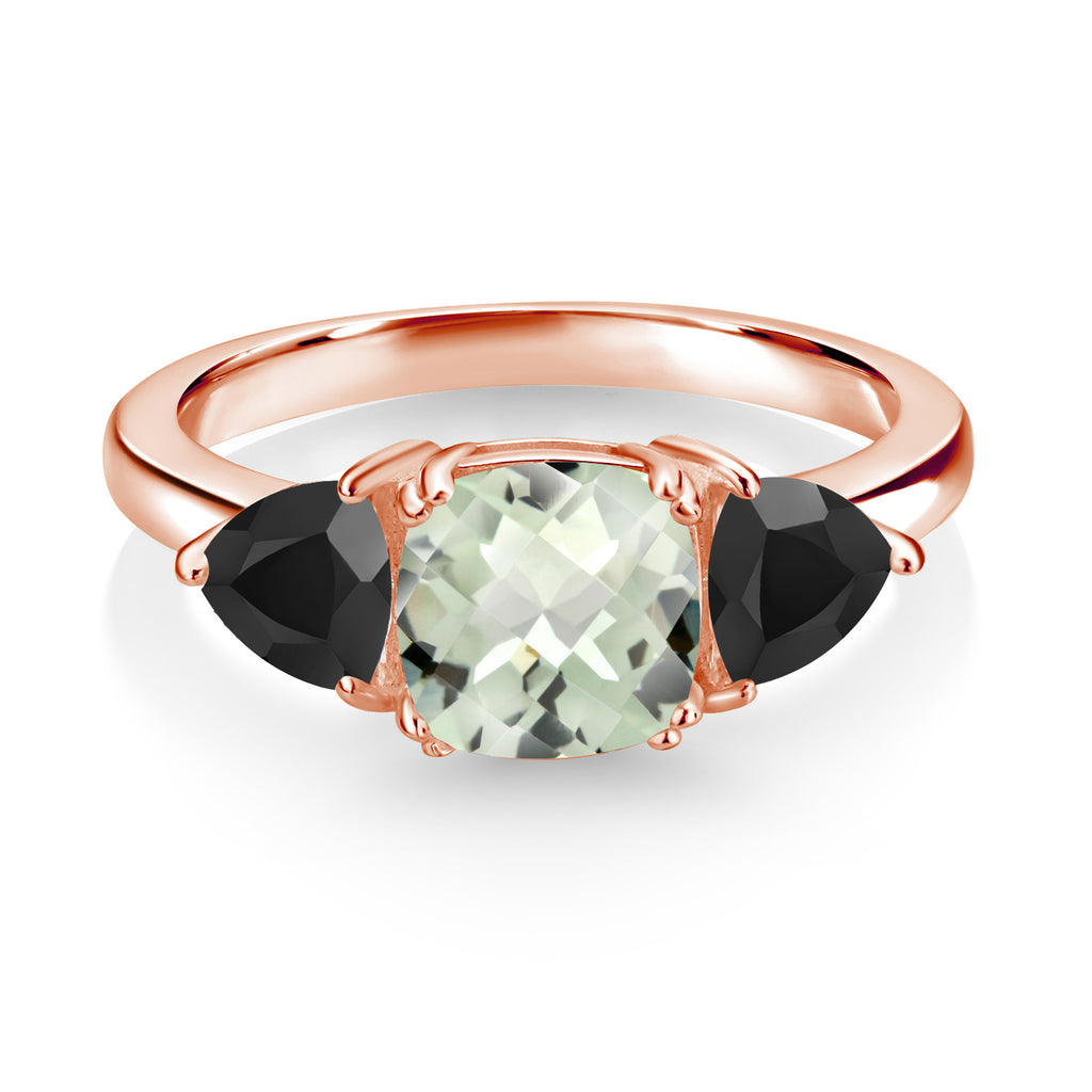 Prasiolite_5_Ring in 925 Rose Gold Plated Silver