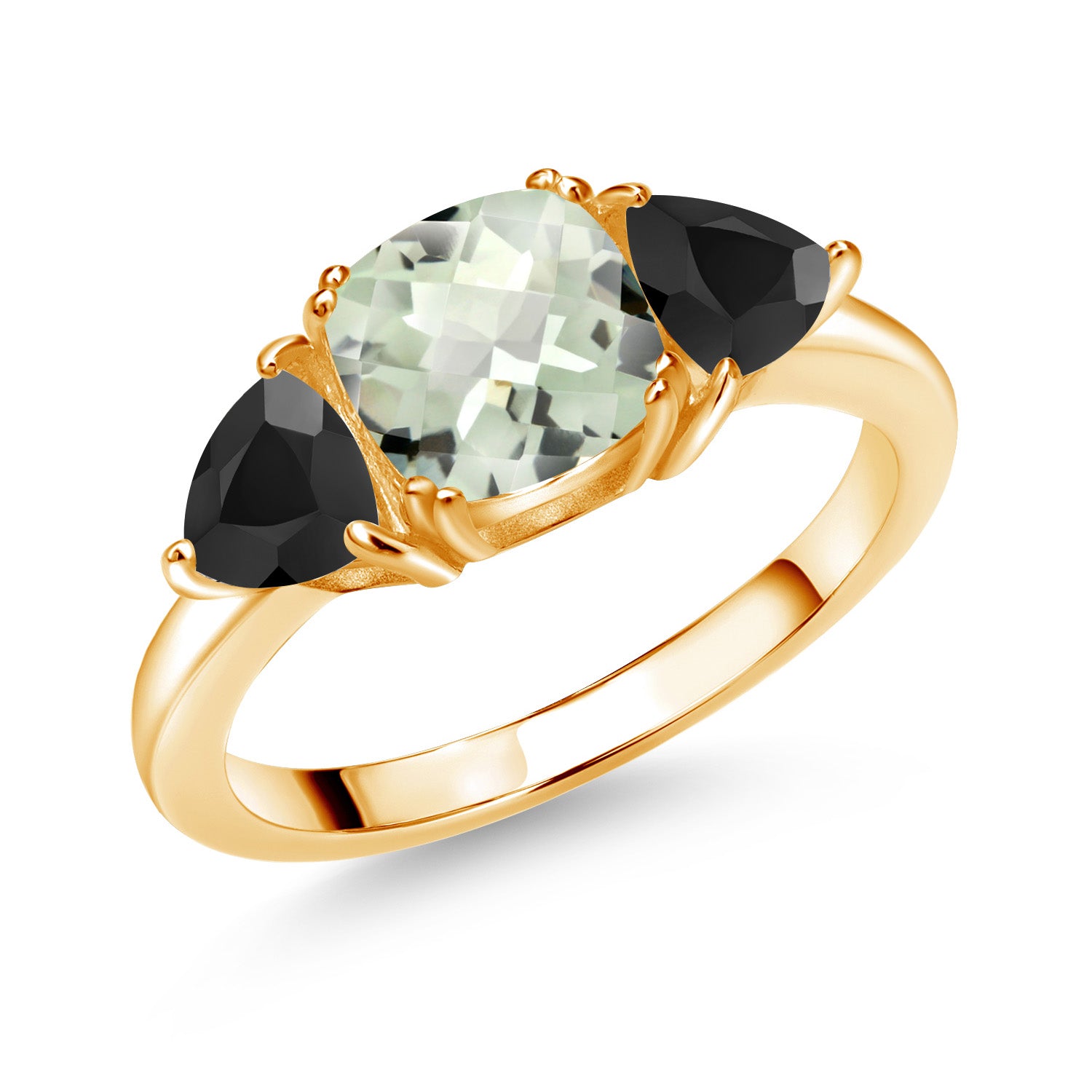 Prasiolite_5_Ring in 925 Yellow Gold Plated Silver