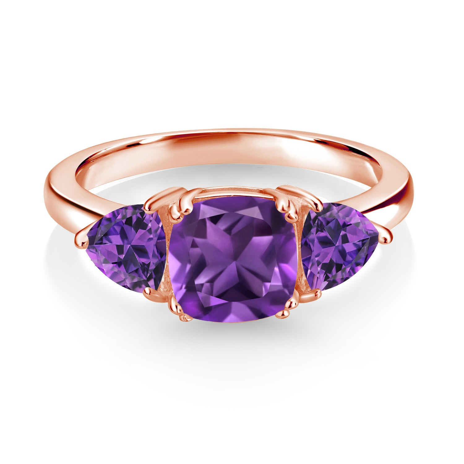 Amethyst - February_5_Ring in 925 Rose Gold Plated Silver