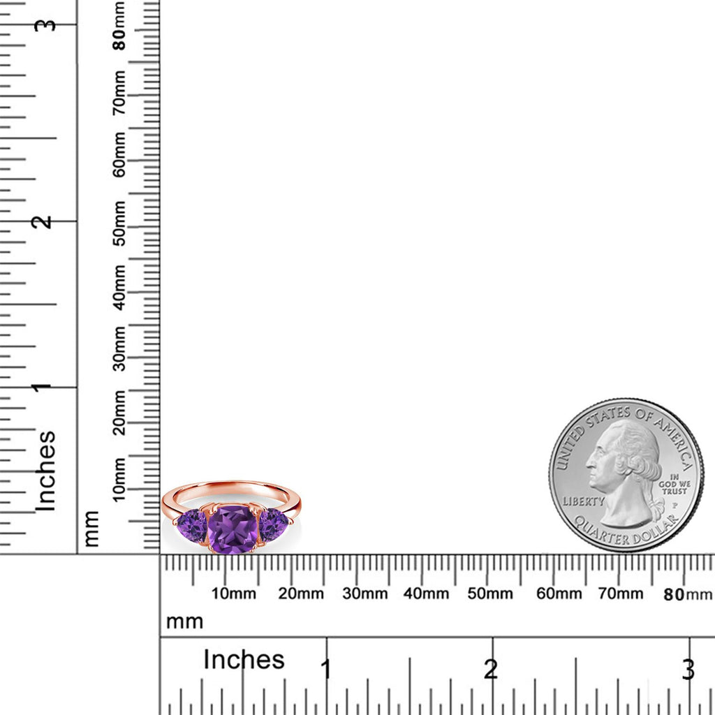 Amethyst - February_5_Ring in 925 Rose Gold Plated Silver