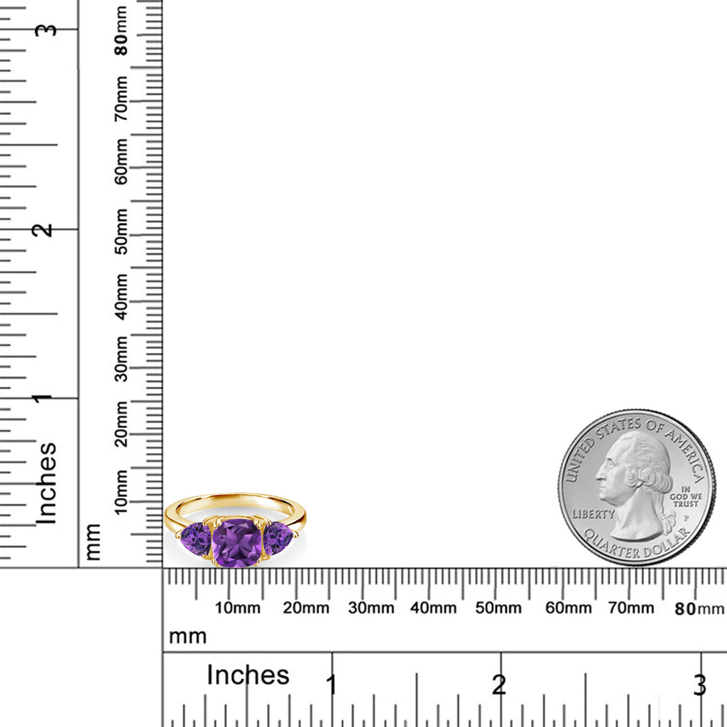 Amethyst - February_5_Ring in 925 Yellow Gold Plated Silver