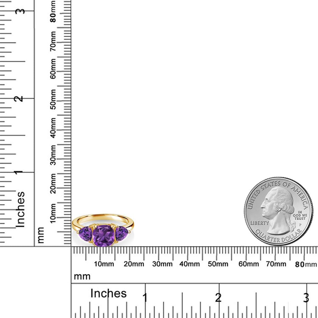 Amethyst - February_5_Ring in 925 Yellow Gold Plated Silver