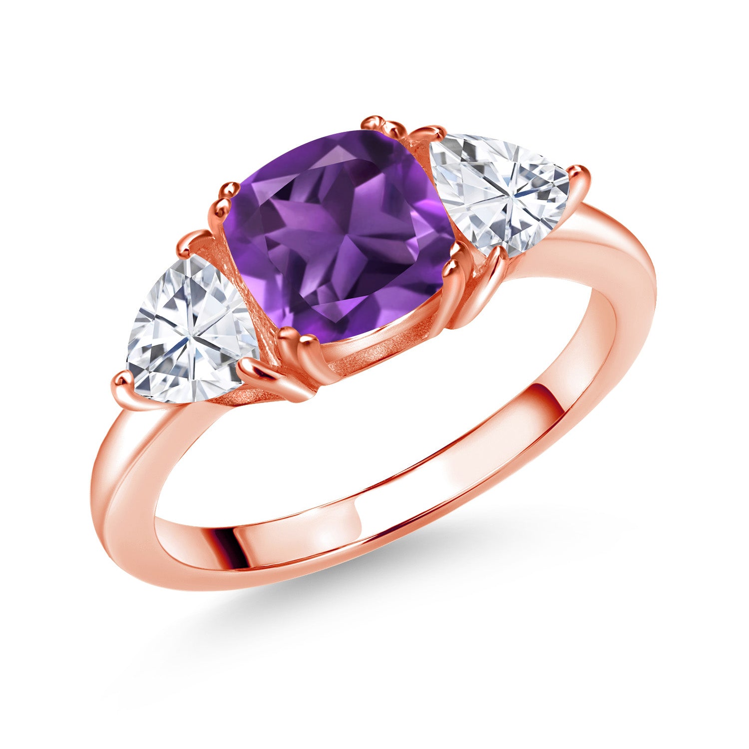 Amethyst - February_9_Ring in 925 Rose Gold Plated Silver