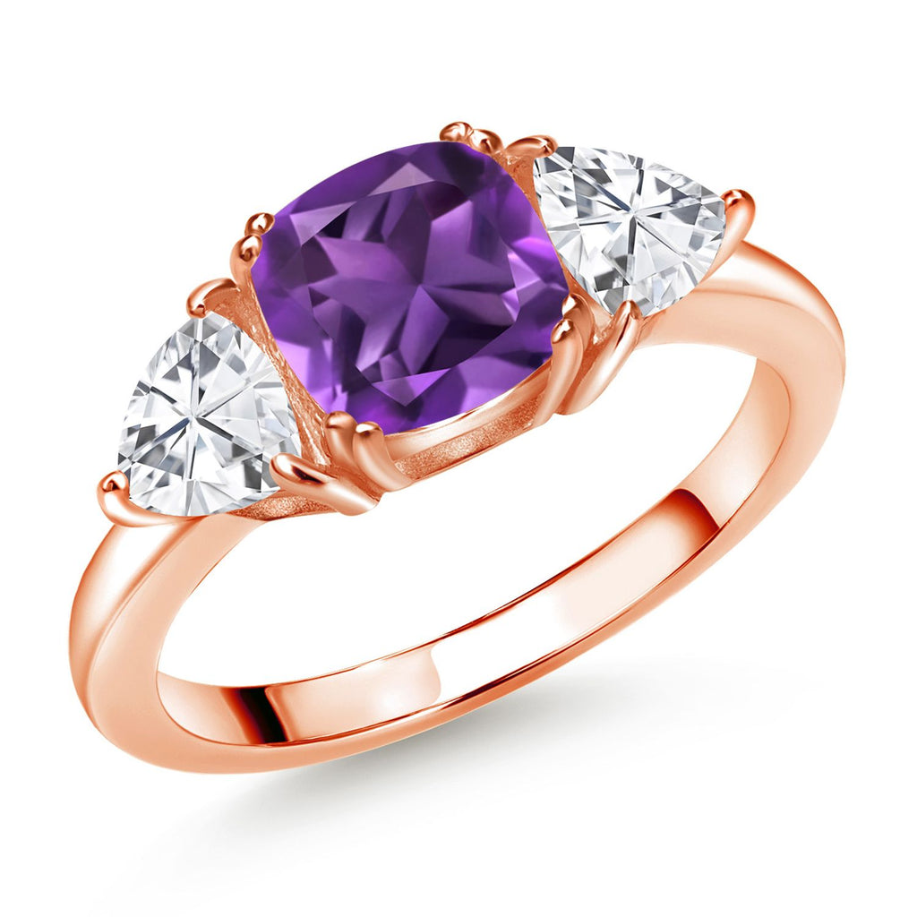 Amethyst - February_8_Ring in 925 Rose Gold Plated Silver