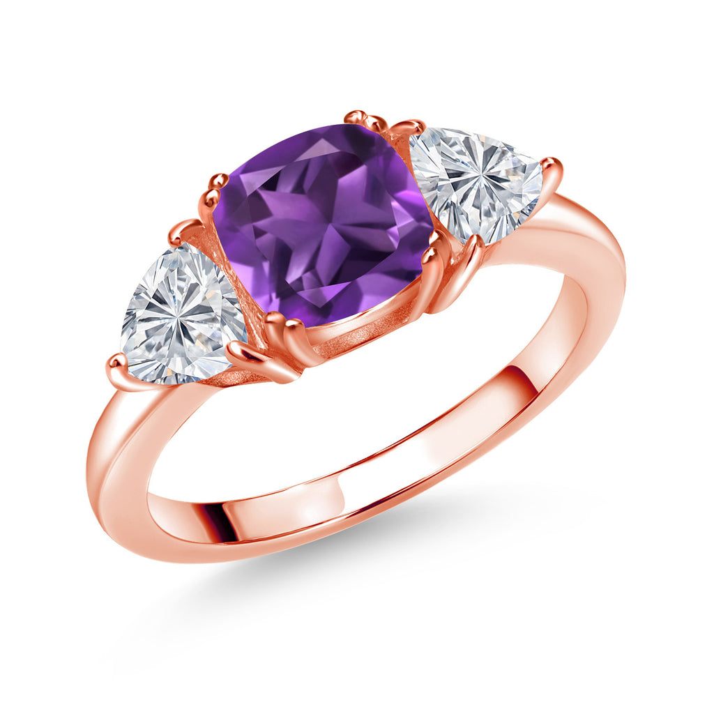 Amethyst - February_9_Ring in 925 Rose Gold Plated Silver
