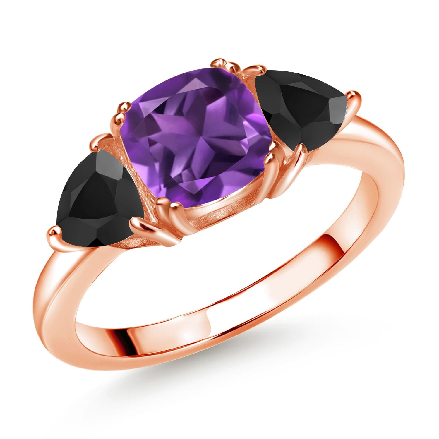 Amethyst - February_7_Ring in 925 Rose Gold Plated Silver