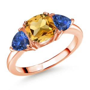 Citrine - November_5_Ring in 925 Rose Gold Plated Silver