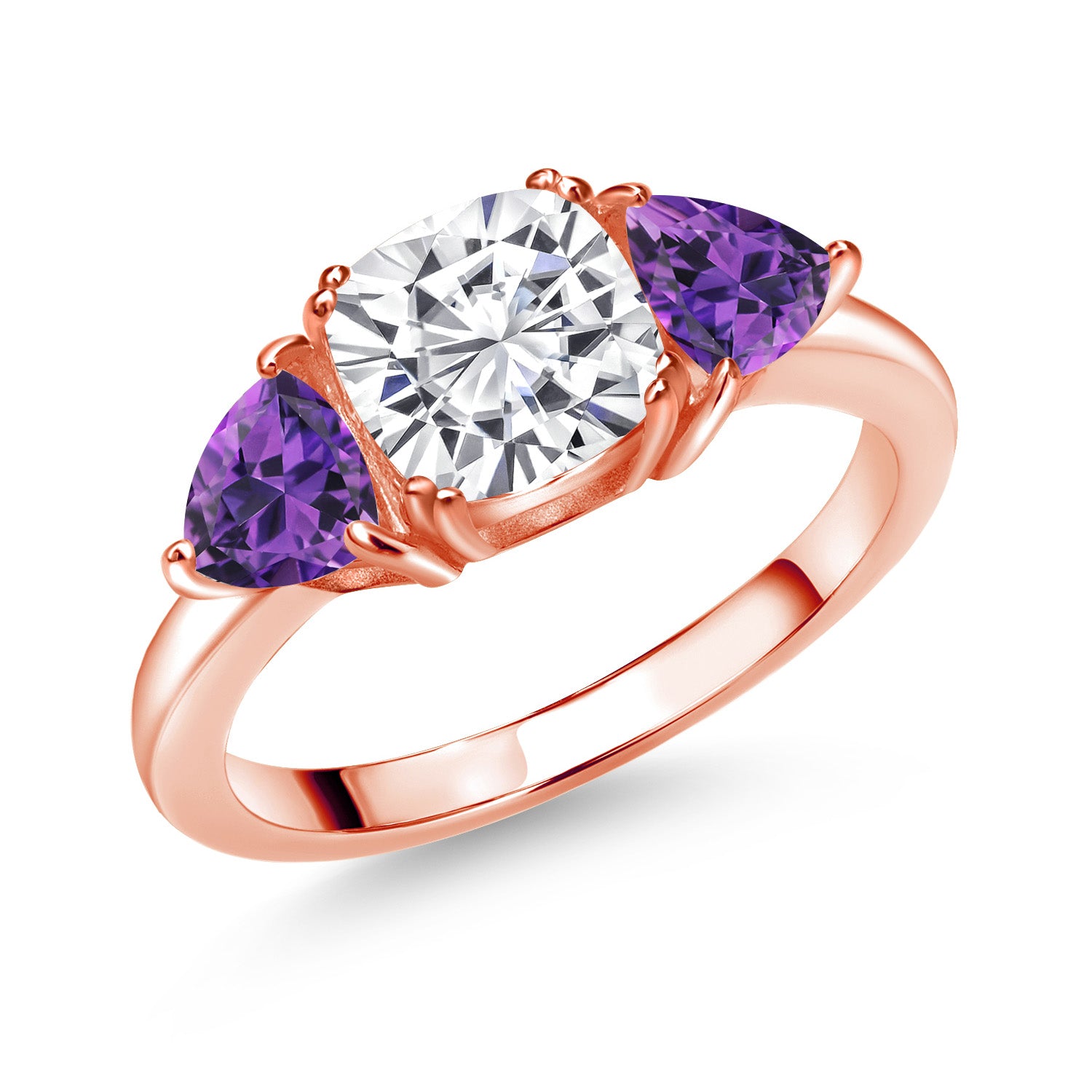 Amethyst - February_9_Ring in 925 Rose Gold Plated Silver