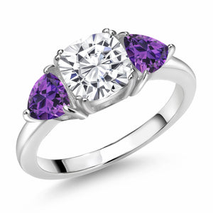 White Moissanite - April_7_Ring in 925 Sterling Silver