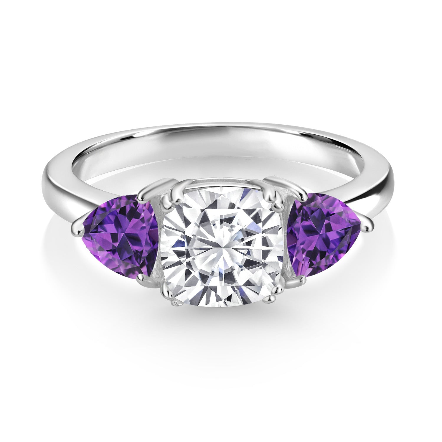 White Moissanite - April_7_Ring in 925 Sterling Silver