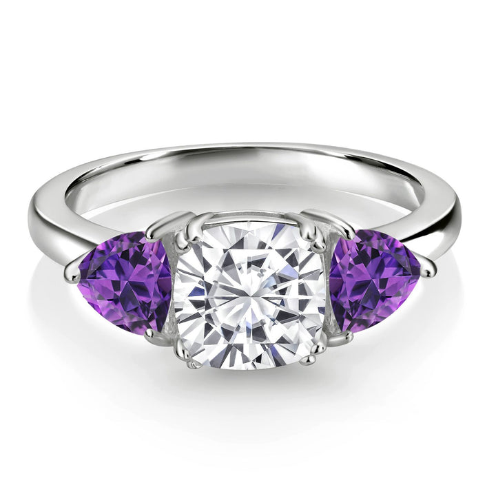 White Moissanite - April_7_Ring in 925 Sterling Silver