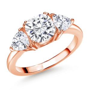 Amethyst-Checkerboard - February_5_Ring in 925 Rose Gold Plated Silver