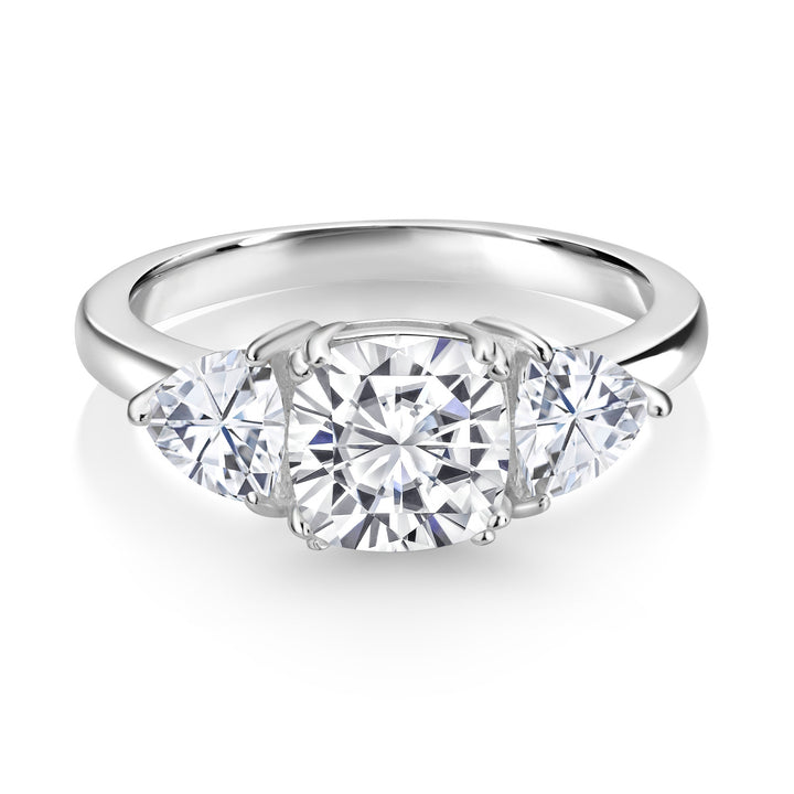 White Moissanite - April_5_Ring in 925 Sterling Silver