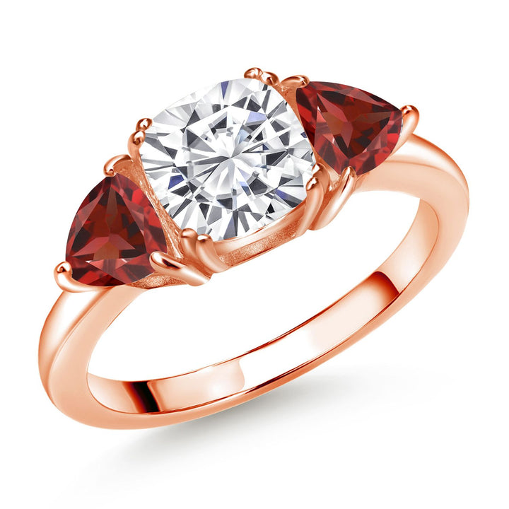 Garnet - January_5_Ring in 925 Rose Gold Plated Silver