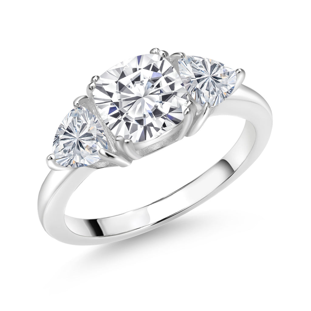 White Moissanite - April_6_Ring in 925 Sterling Silver
