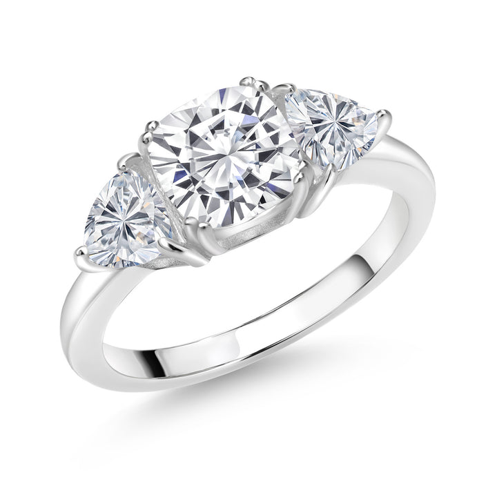 White Moissanite - April_7_Ring in 925 Sterling Silver