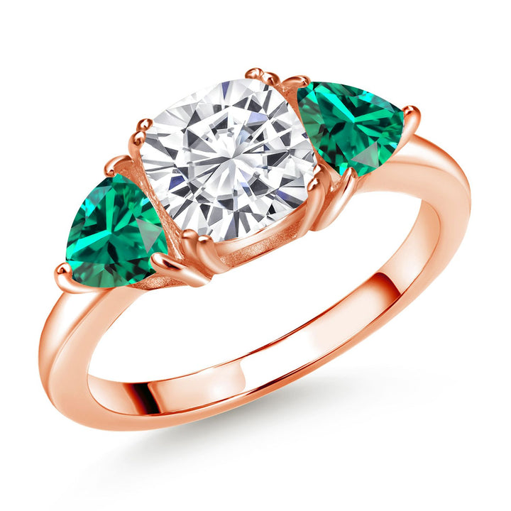 Nano Emerald - May_5_Ring in 925 Rose Gold Plated Silver