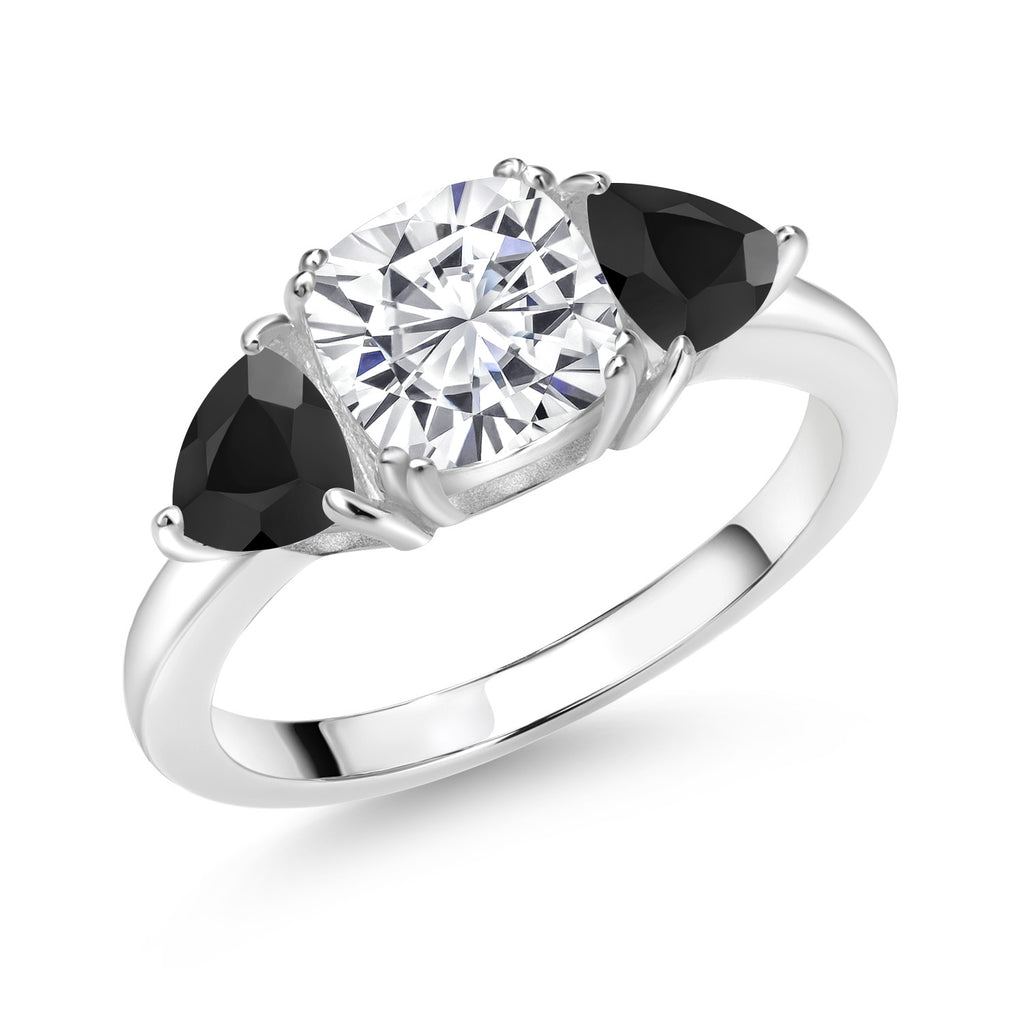 White Moissanite - April_5_Ring in 925 Sterling Silver