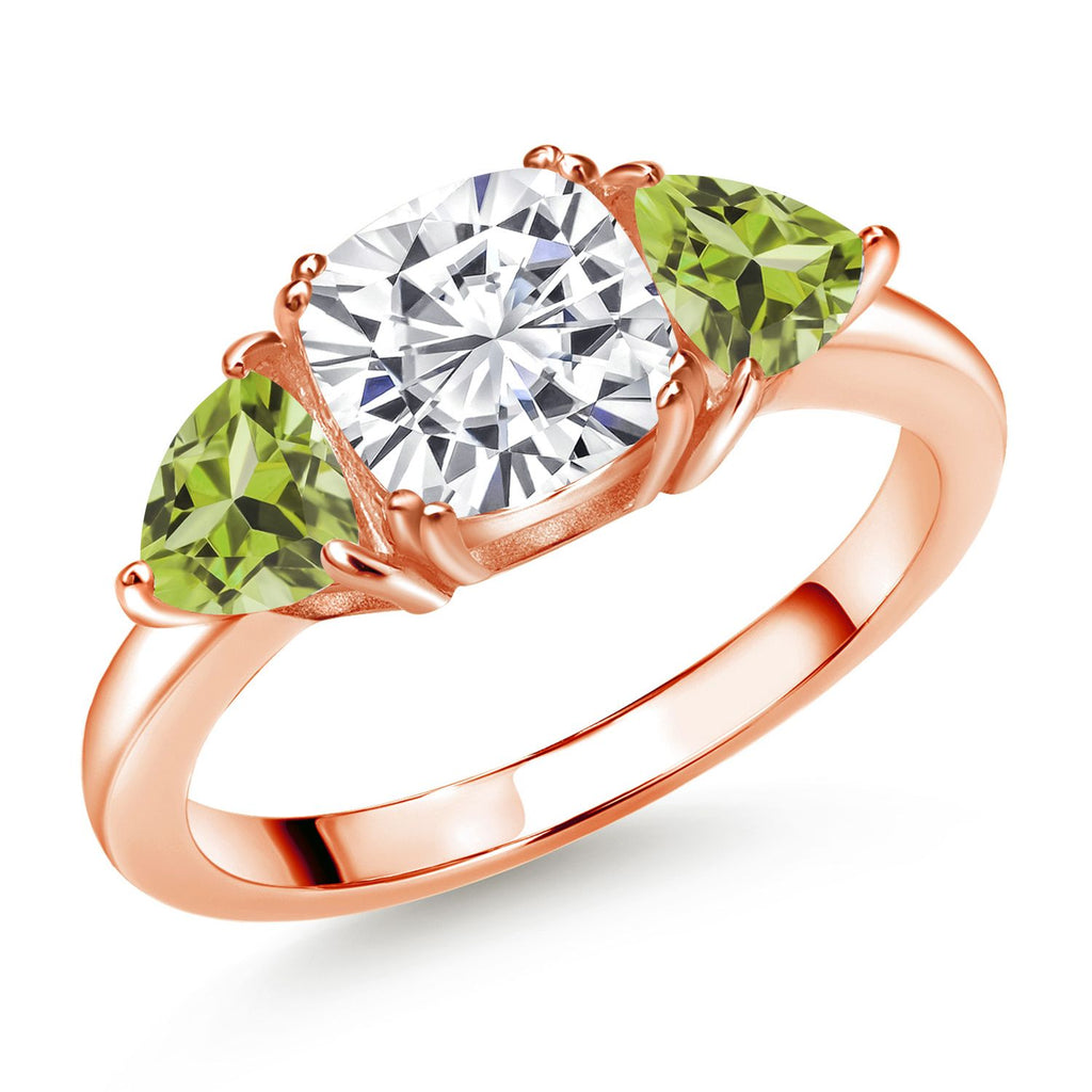 Peridot - August_5_Ring in 925 Rose Gold Plated Silver